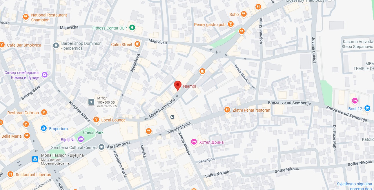 Google mapa lokacije Njambi Bijeljina